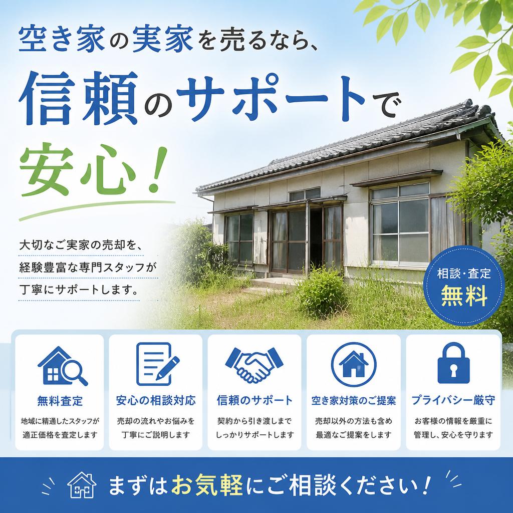 空き家の実家を売るなら、信頼のサポートで安心！