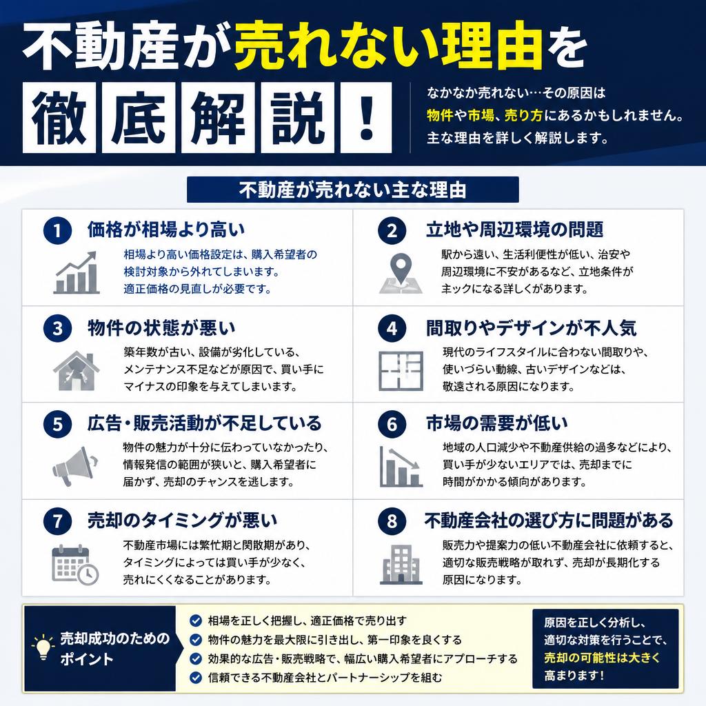不動産が売れない理由を徹底解説！