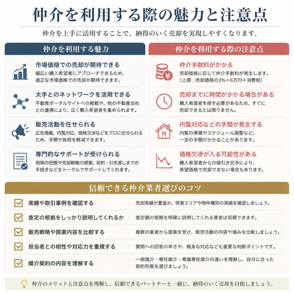 仲介の魅力と注意点