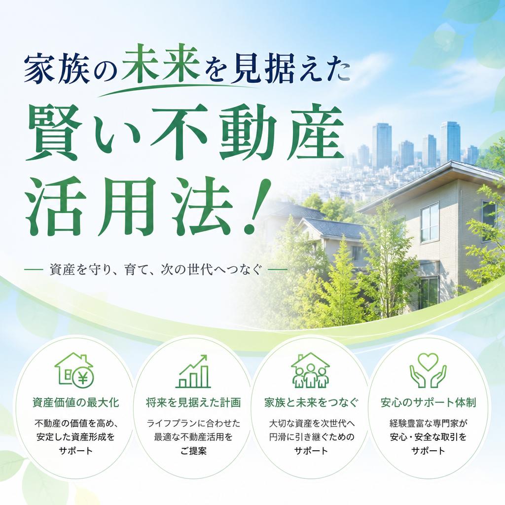 家族の未来を見据えた賢い不動産活用法！