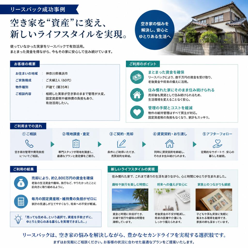 成功事例から学ぶ!空き家のリースバック