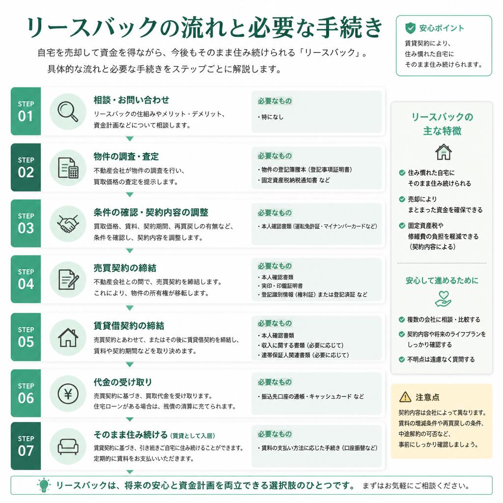 リースバックの流れと手続き