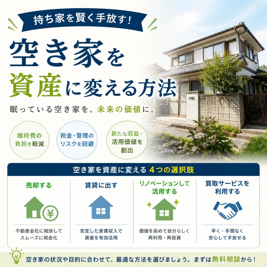 持ち家を賢く手放す！空き家を資産に変える方法