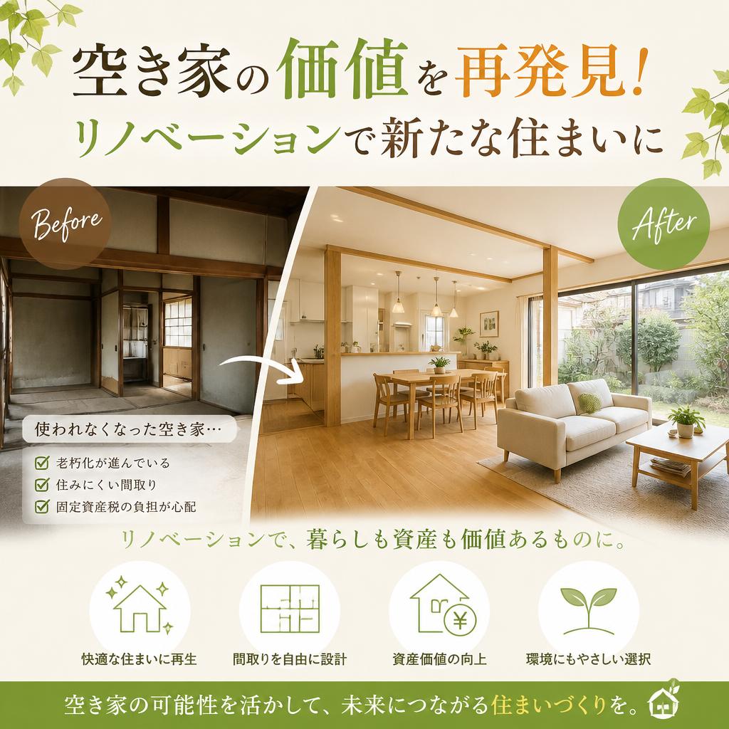 空き家の価値を再発見！リノベーションで新たな住まいに