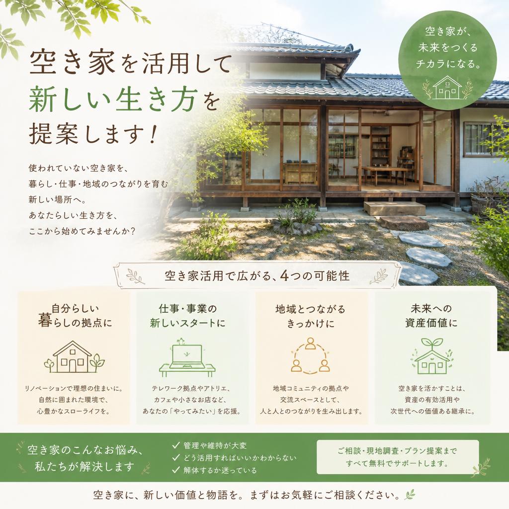 空き家を活用して新しい生き方を提案します！