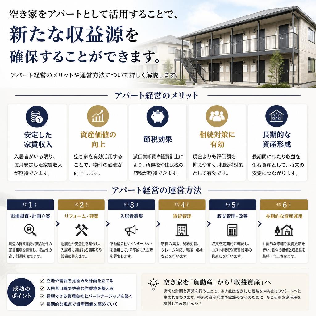 アパート経営で収益を生む