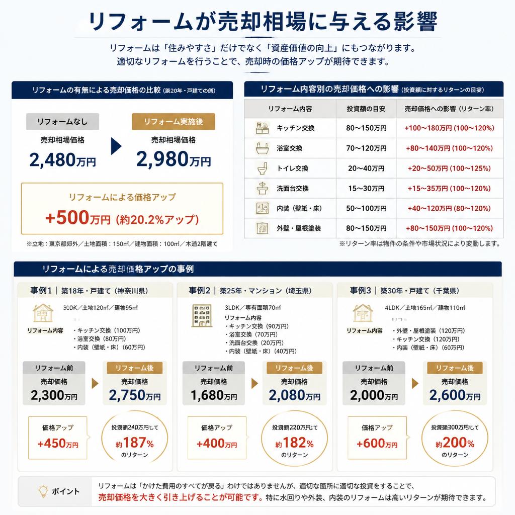 売却相場に与えるリフォームの影響