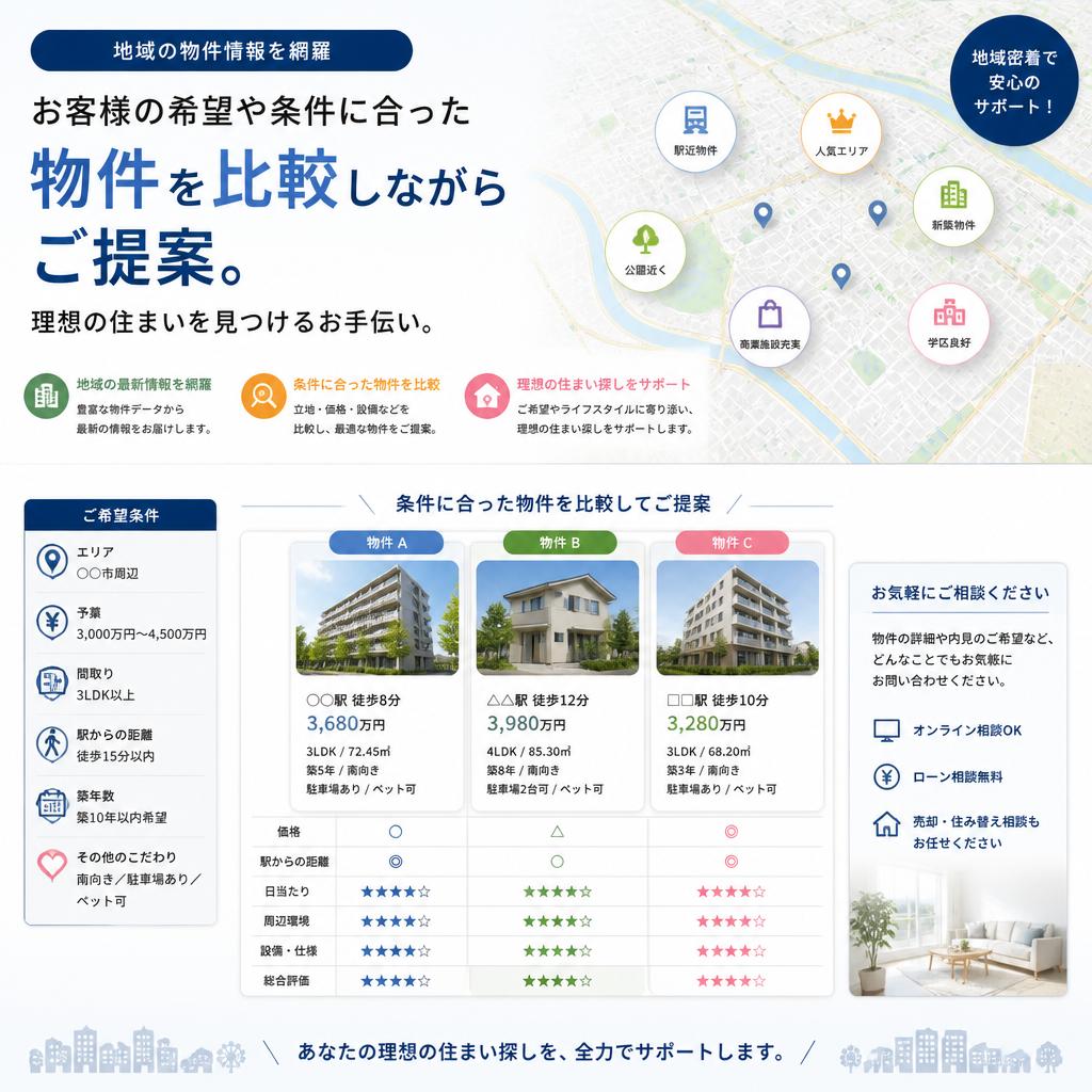 魅力的な物件を比較検討